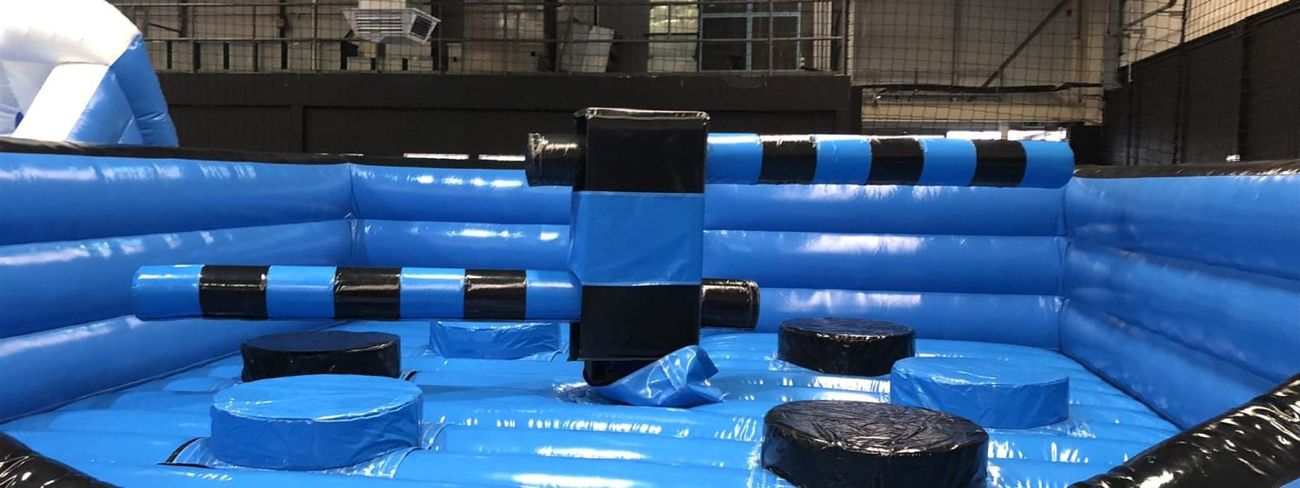 Indoor warehouse setup with twin sweeper arms