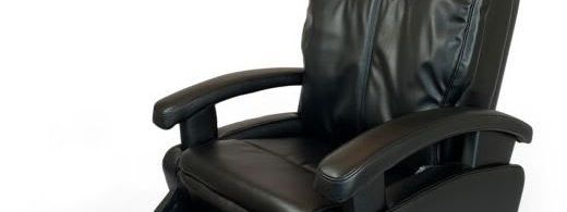 Black leather electric massage chair with extending leg rest