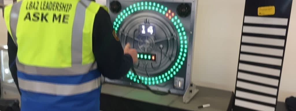 Event staff demonstrating the Vault at a workplace