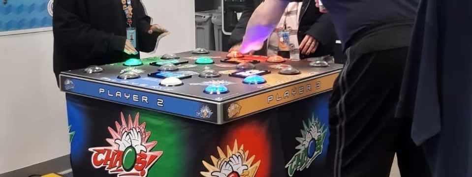 Players competing at a corporate reception event