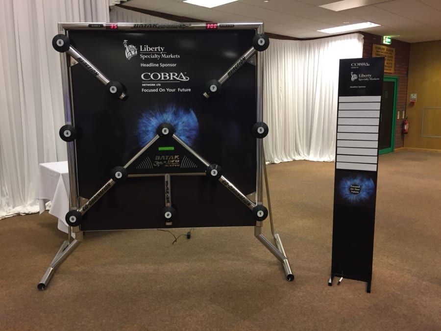 Branded exhibition stand with interactive games