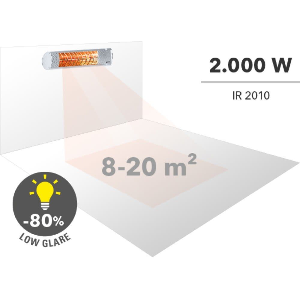 2kw infrared heater with timer control