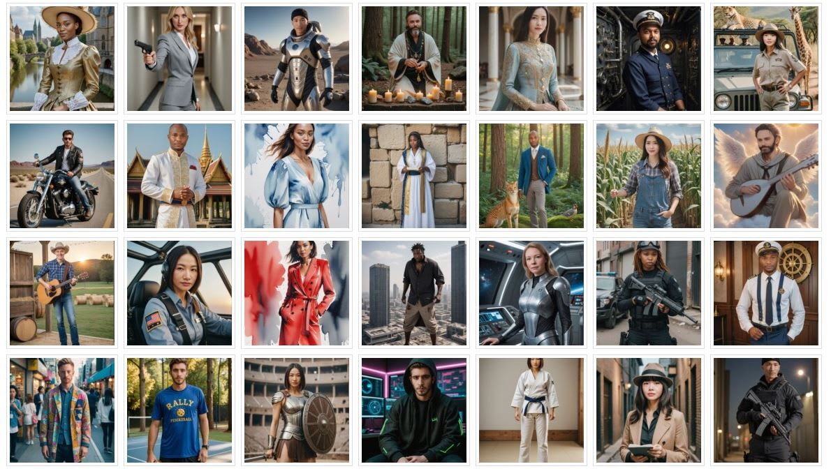 Wider selection of costume and setting templates