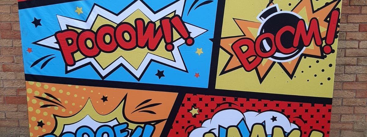 Comic book pop art panels backdrop