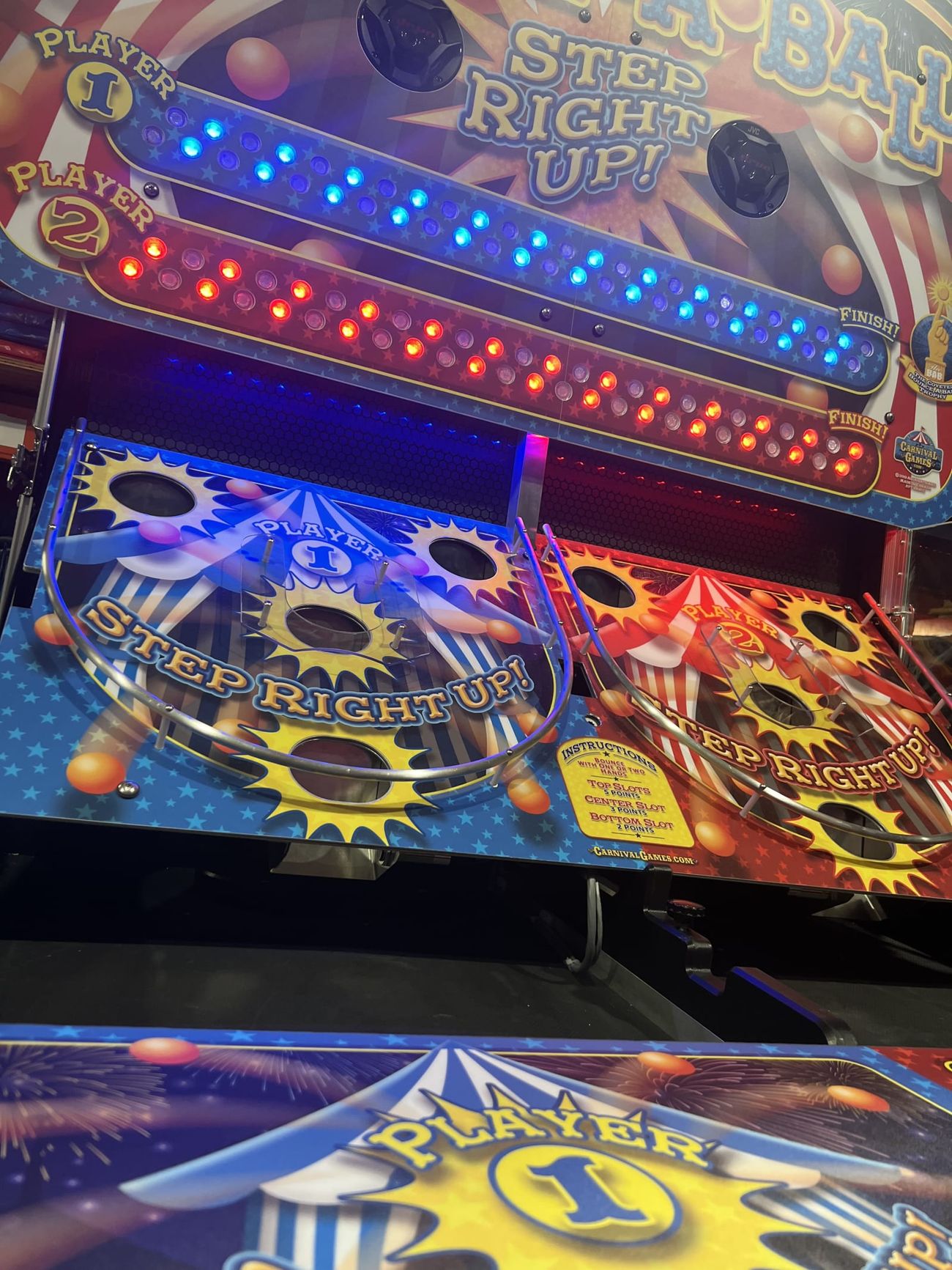 Two-player target boards and finish lights