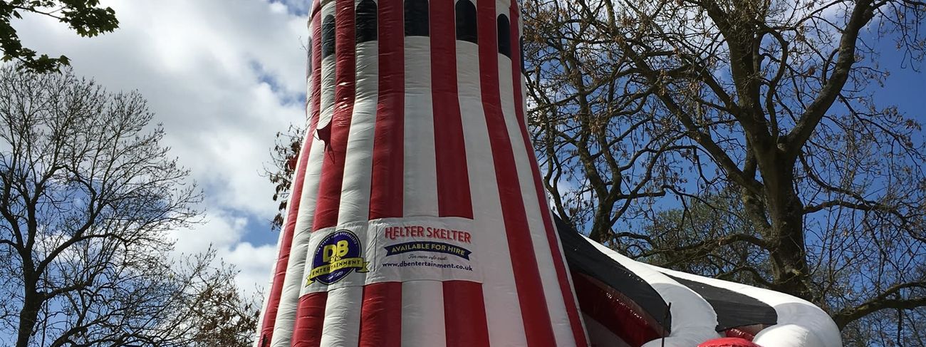 Helter skelter set up at an outdoor park event