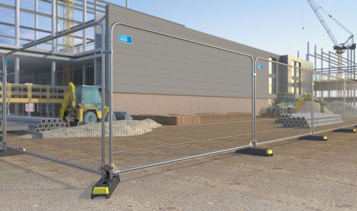Fencing line installed at construction site